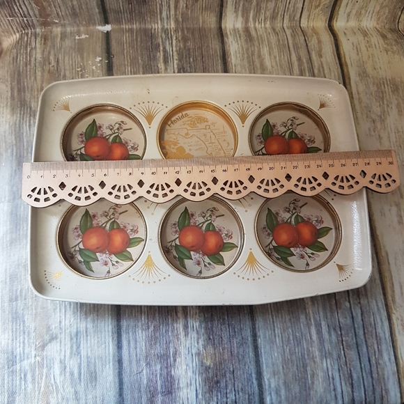 Vintage souvenir Florida tray with map and oranges - Picture 2 of 10